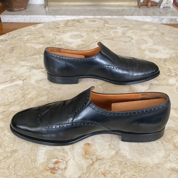 Peal & Co. For Brooks Brothers Slip On Wingtip Leather Shoes - Size 13D - Picture 6 of 14